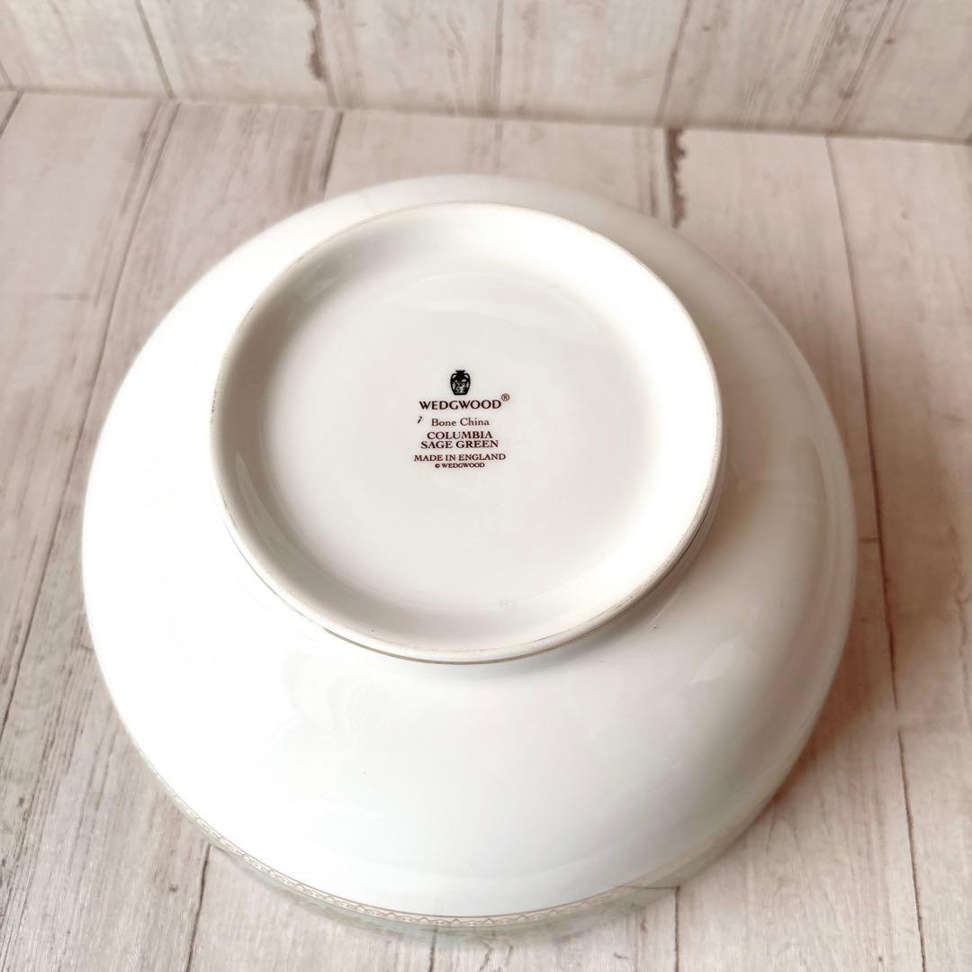 【新品】廃盤 ウェッジウッド コロンビア セージグリーン サラダ ボウル 黒壺