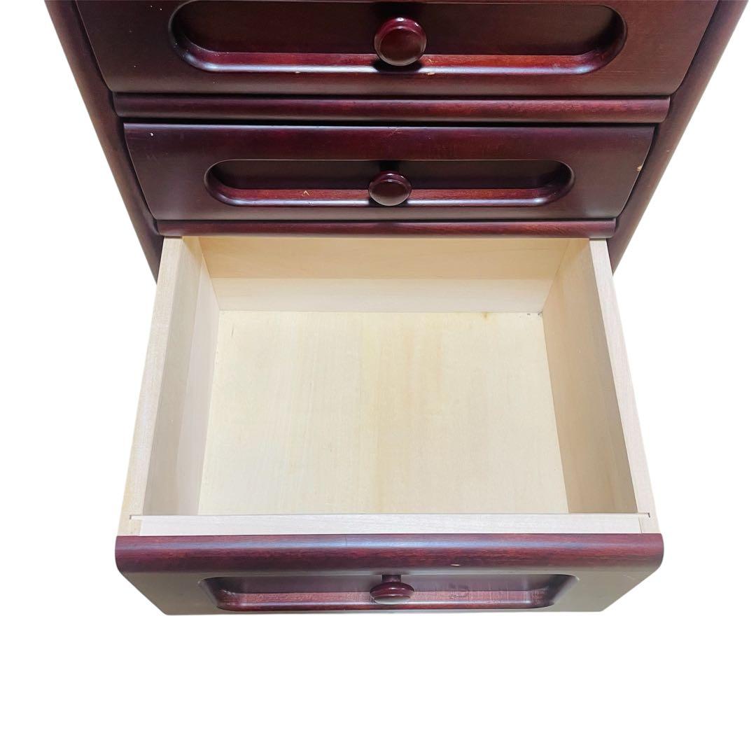 Karimoku カリモク 電話台 引き出し 4段 木製 昭和レトロ