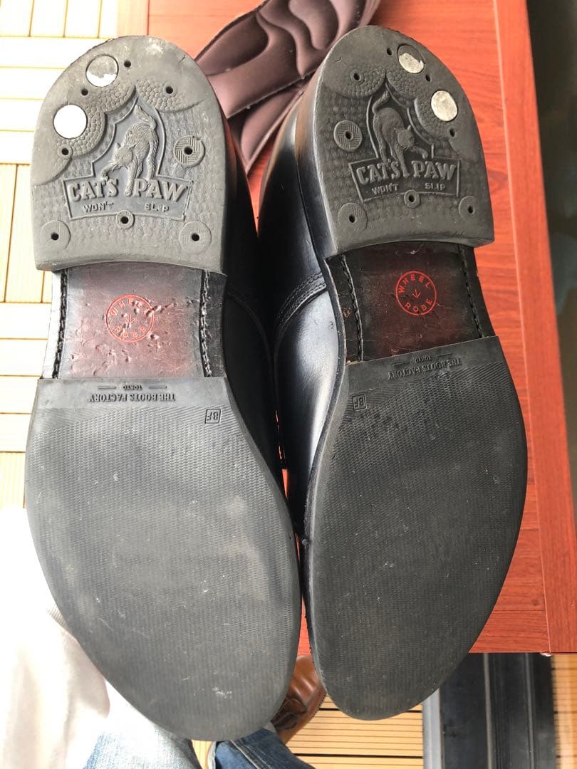 wheel robe US9D 黒 レザー モカシン シューズ