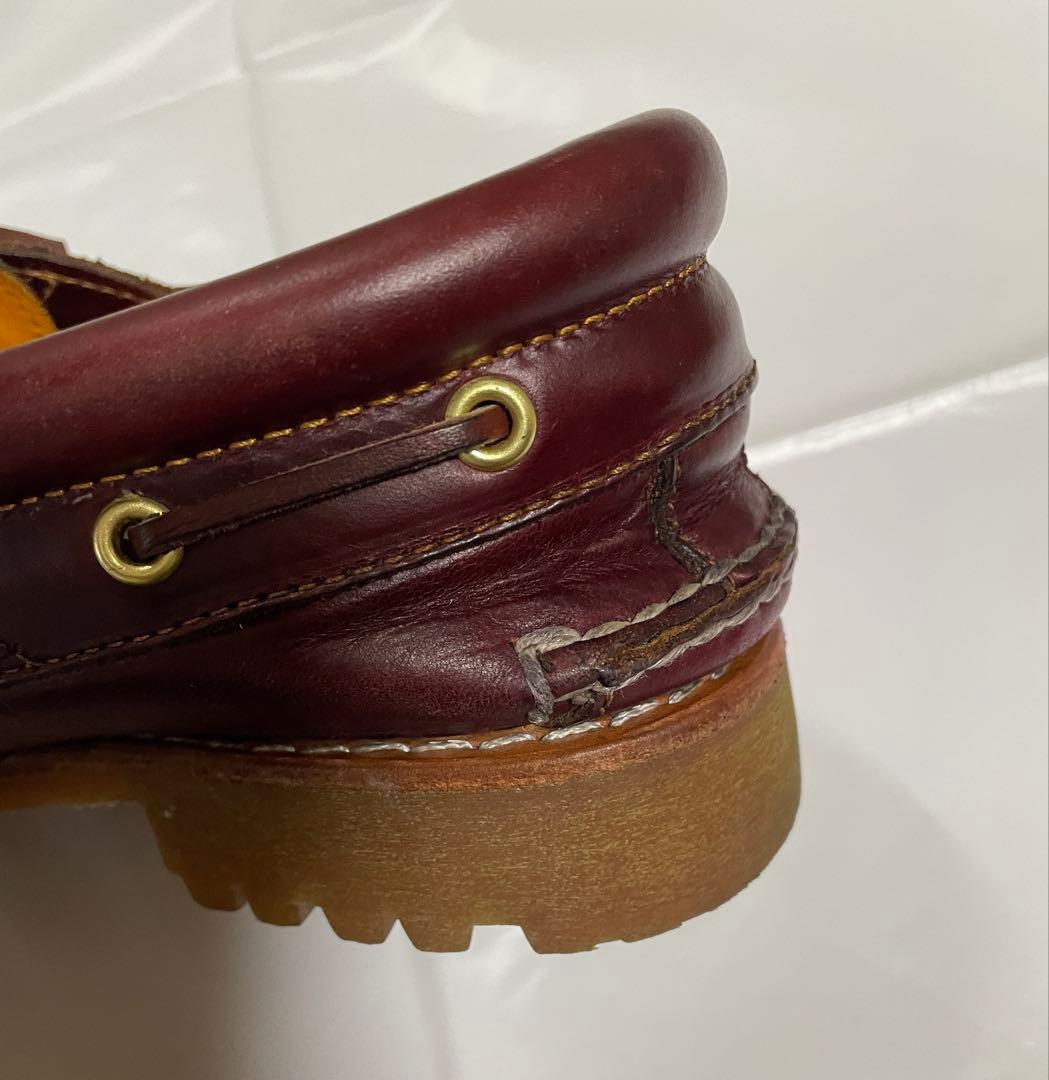 ティンバーランド バーガンディ レザー モカシン デッキシューズ26.5㎝