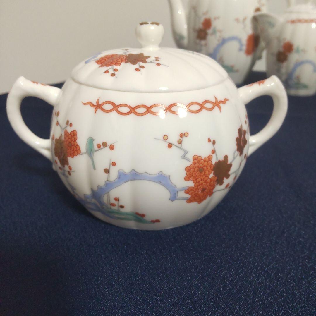 高級 深川製磁 酒井田柿右衛門写 色絵 カップ＆ソーサー ポット 食器セット
