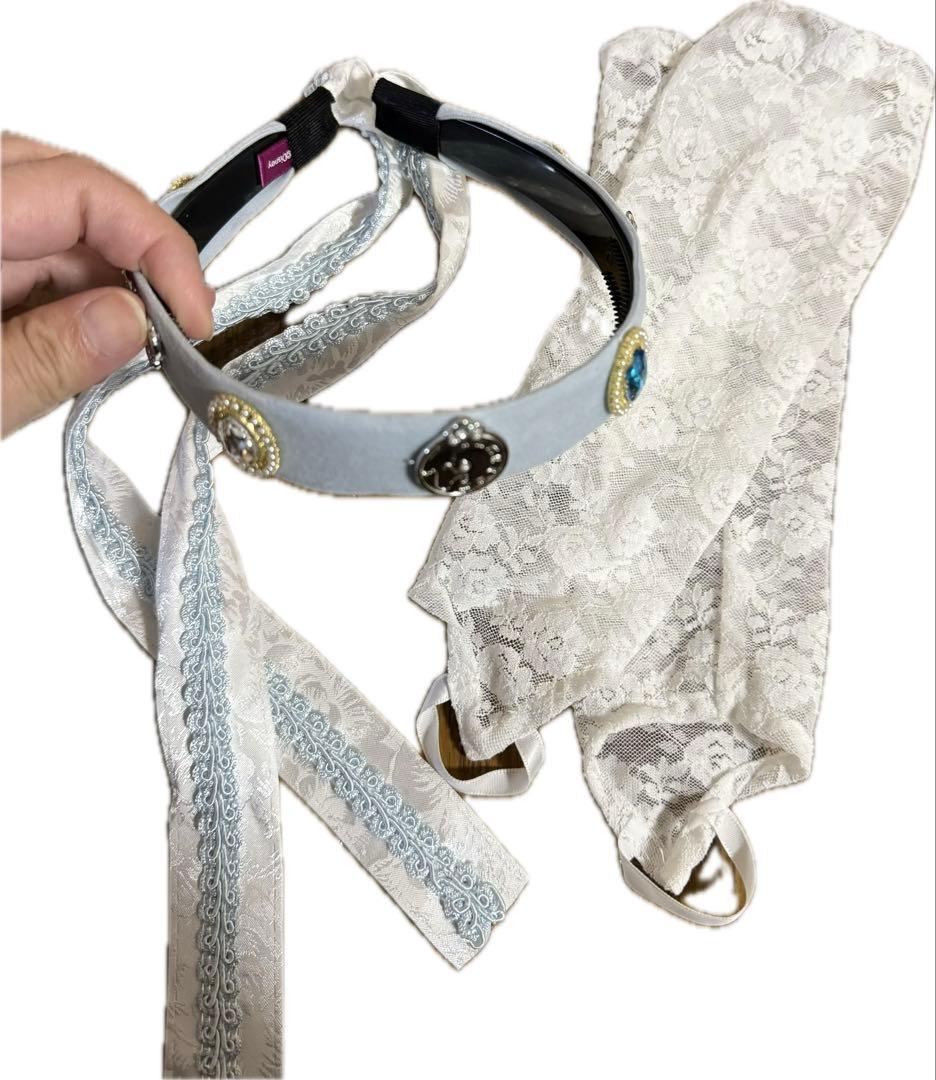 Cottoli シンデレラ 水色ドレス 100 靴17㎝カチューシャ