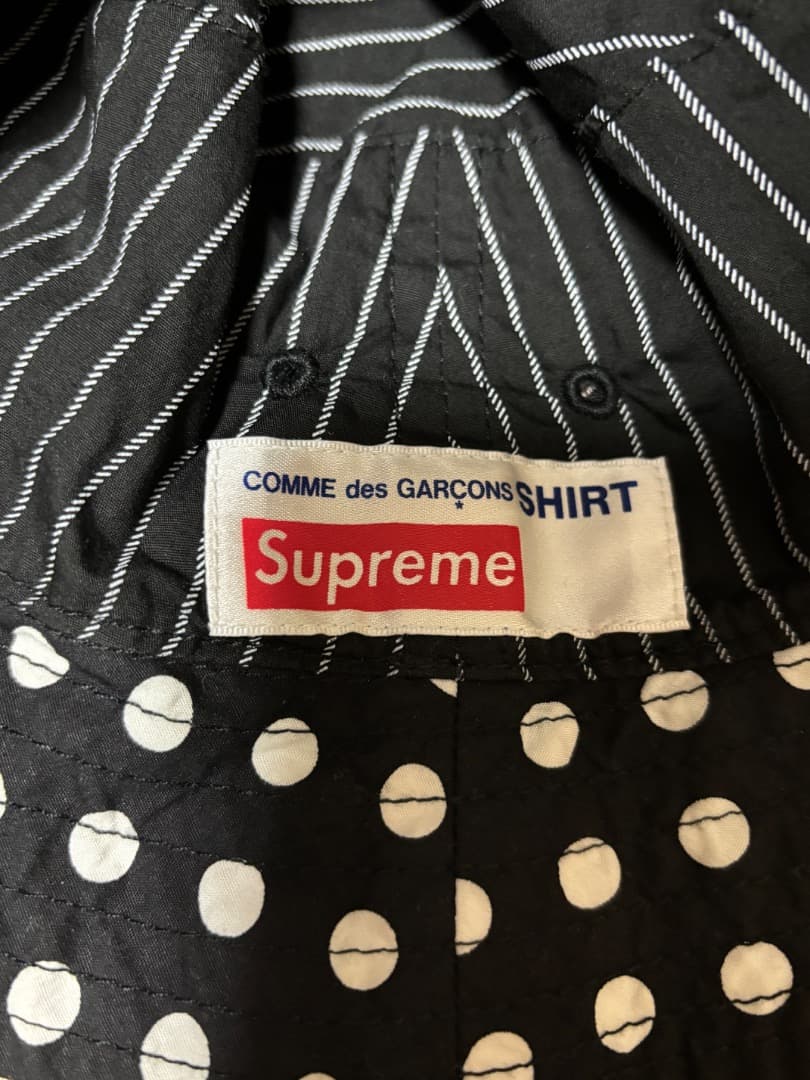 シュプリーム × コムデギャルソンシャツ バケットハット黒 M／L