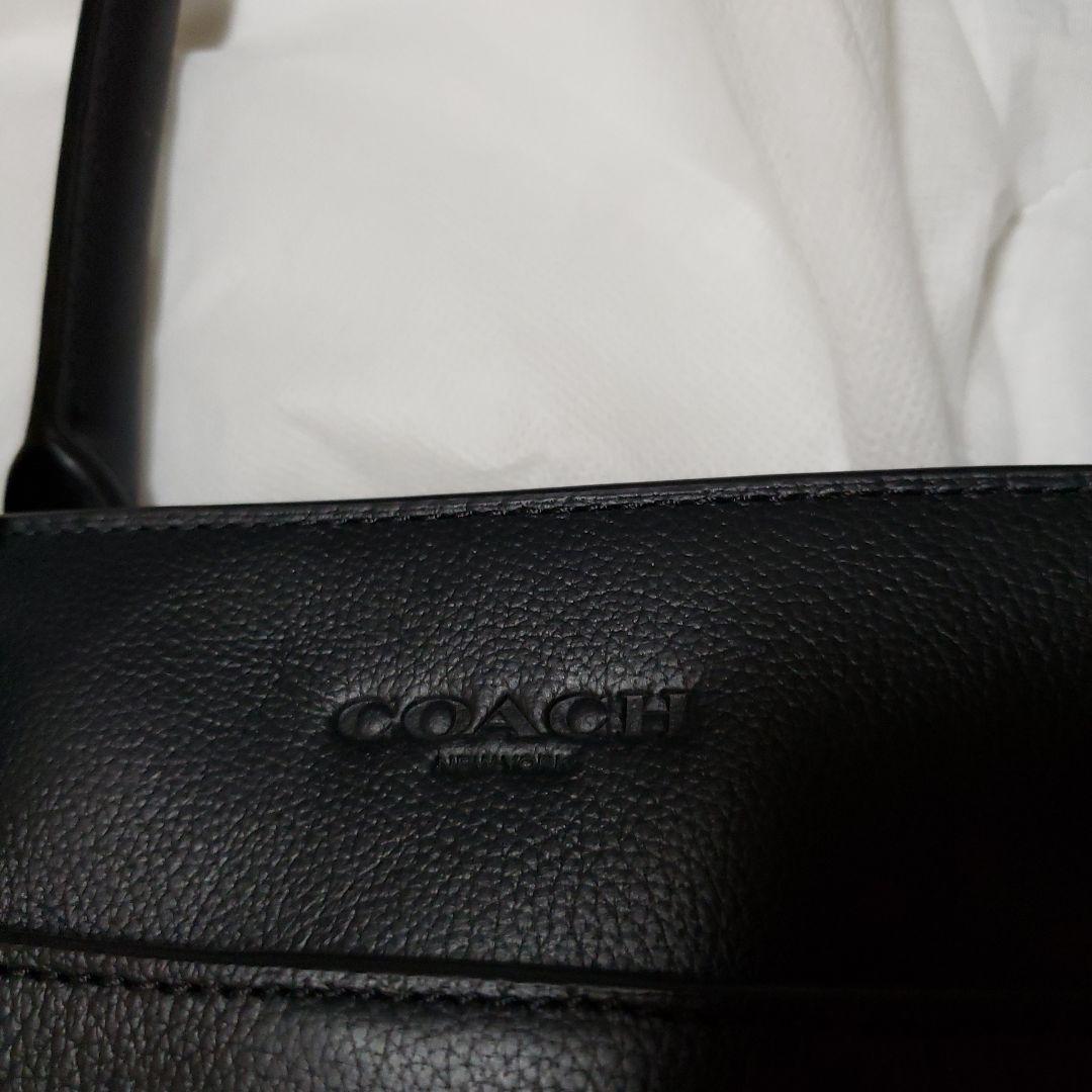 COACH 黒 レザー バッグ　メンズ　黒　ラージ