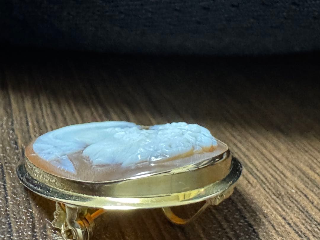 w*o様 ヴィンテージ　シェルカメオ　ペンダント　ブローチ　ゴールド　K18 7