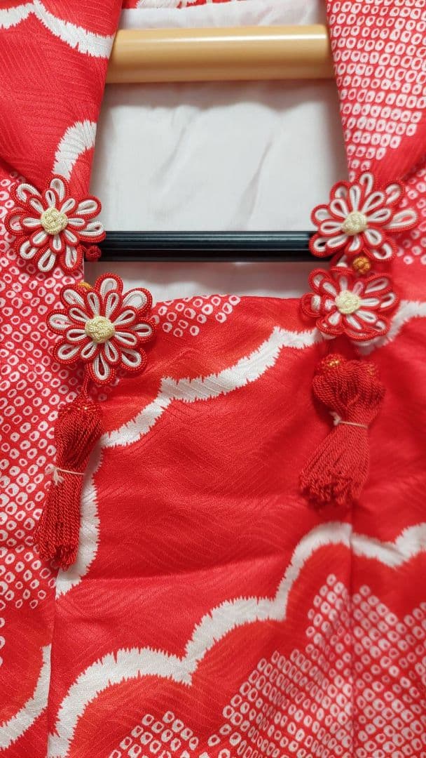 NA188アンティーク子供着物被布2点セットしつけ糸付き綺麗2.3歳用