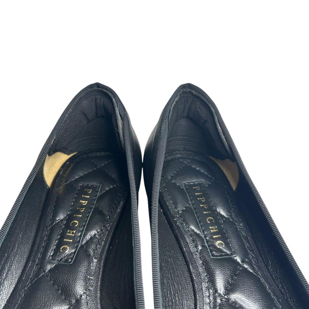 極美品⭐︎ピッピシックchu chu pearlフラットシューズ　黒　38