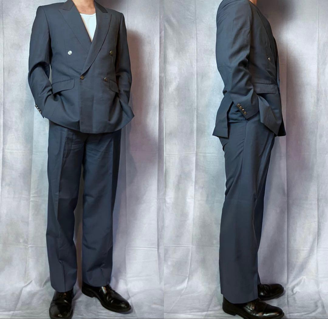 ディオール セットアップ ダブル Diorメタルボタン ブルー