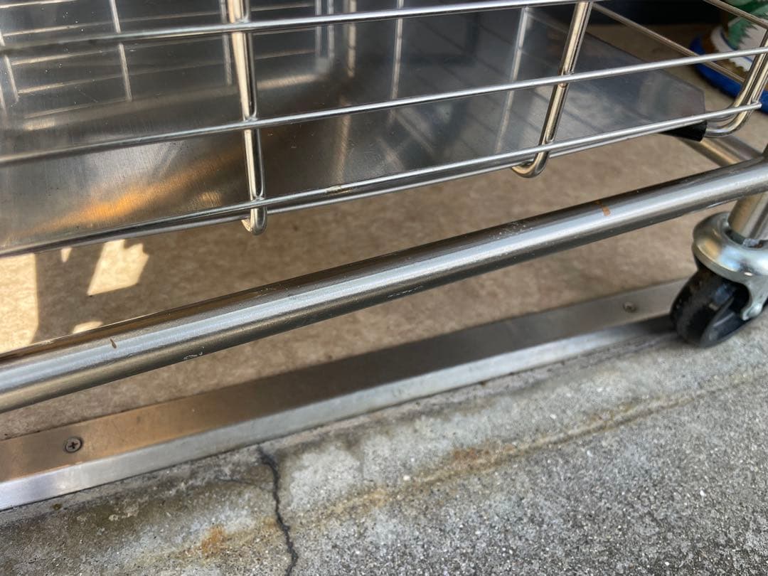 B7060【イケア】グルンドタール ステンレス キッチンワゴン