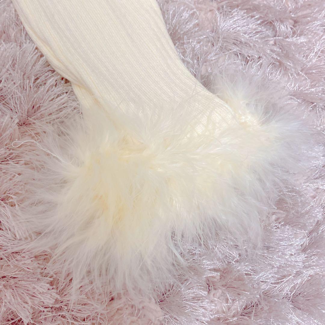 M me eme フェザーニットワンピース