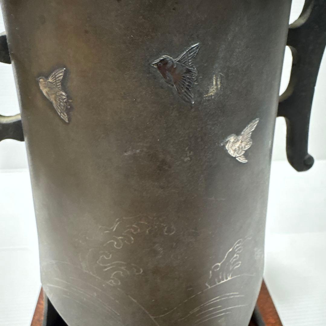 年代物 古董品 唐銅作物 金銀象嵌