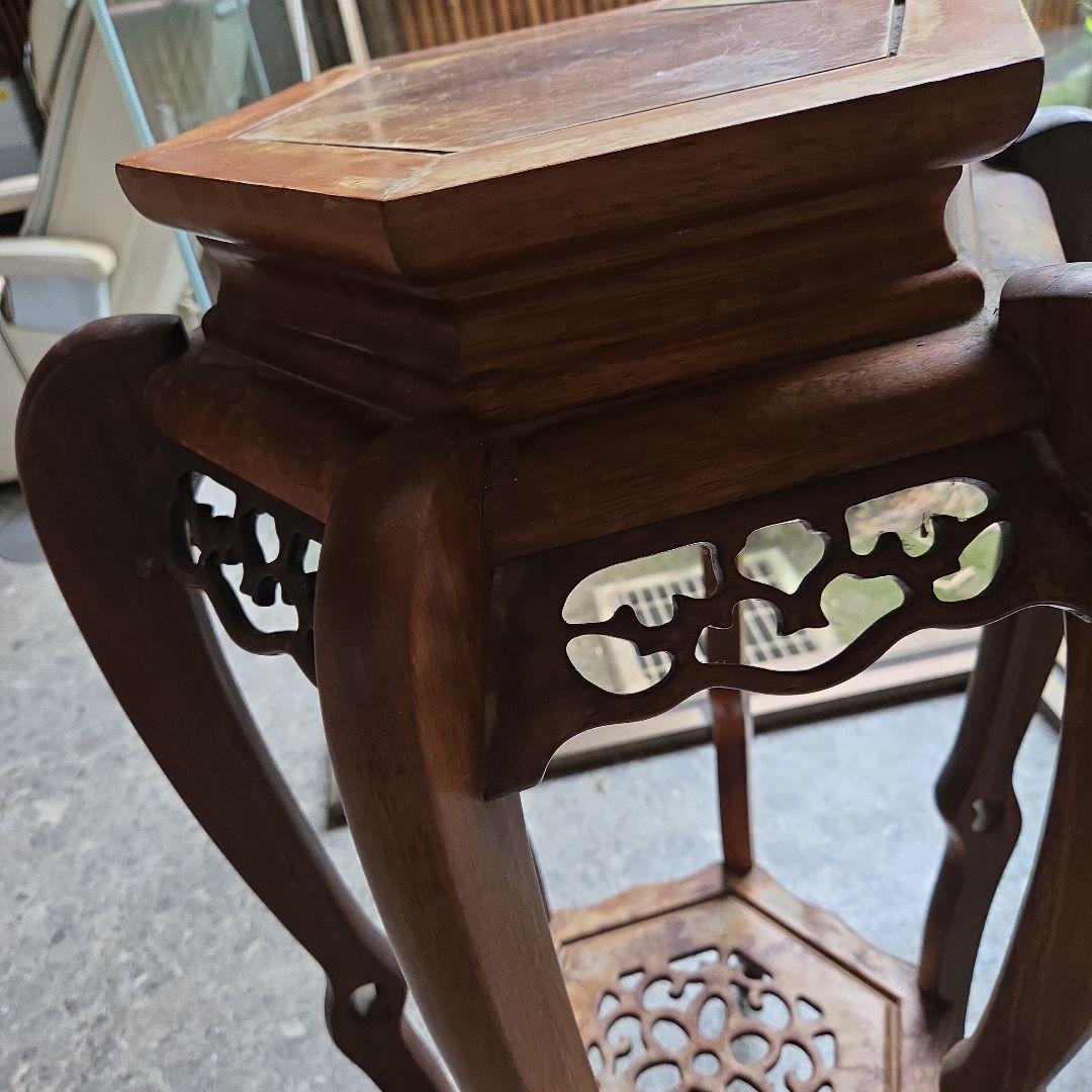 花台 高め花台 花瓶スタンド 木製 アンティーク 骨董品