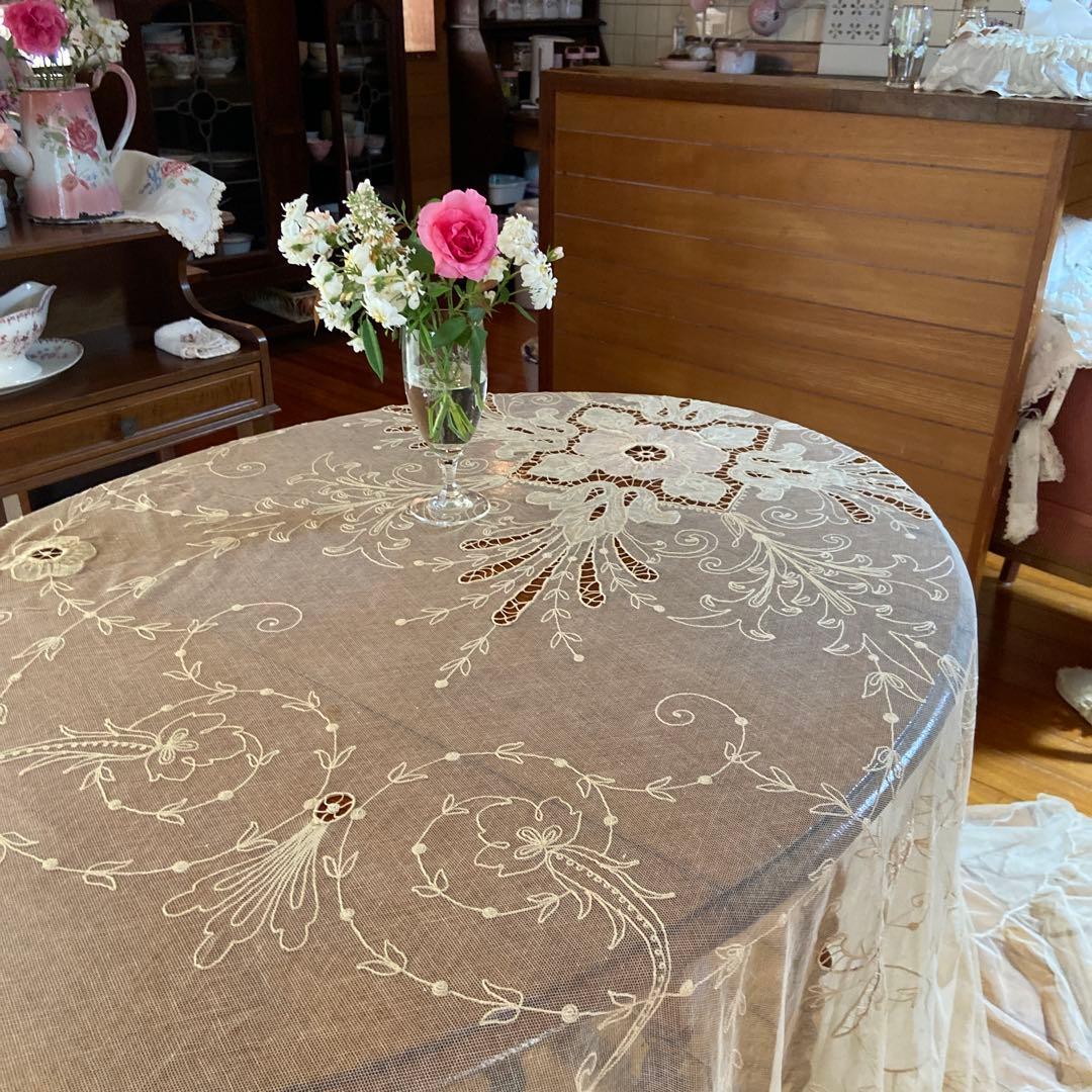 ご希望金額コメントアンティークフランスレースベットカバーシングルサイズ