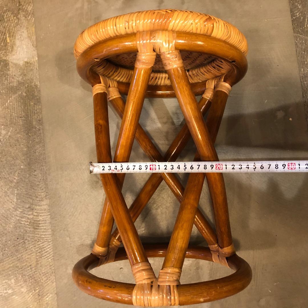 【ラタン製】ラウンドスツール　椅子　ラタン椅子　ラタン家具　腰掛け　アジアン雑貨