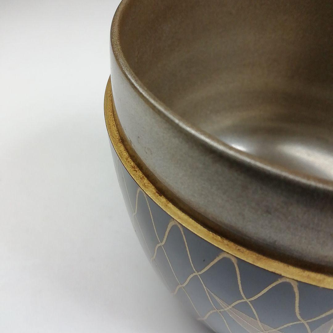 Ｔ９３２　棗　『網春秋蒔絵』『内銀地』『清水庄三 作』　共箱　茶道具