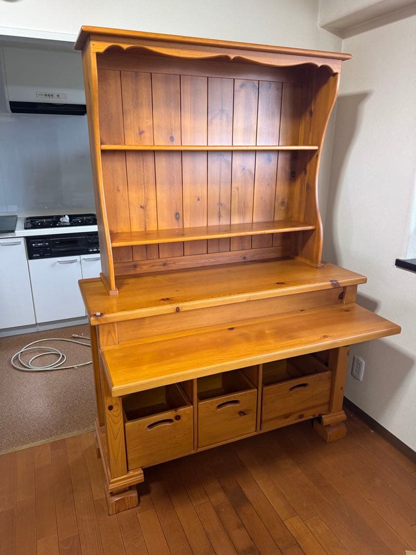 ☆アンティーク木製オープンシェルフ 引き出し付き