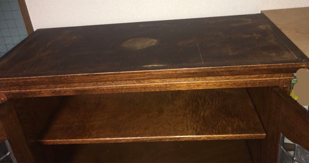 三越家具　ブルージュ　食器棚　ステンドグラス