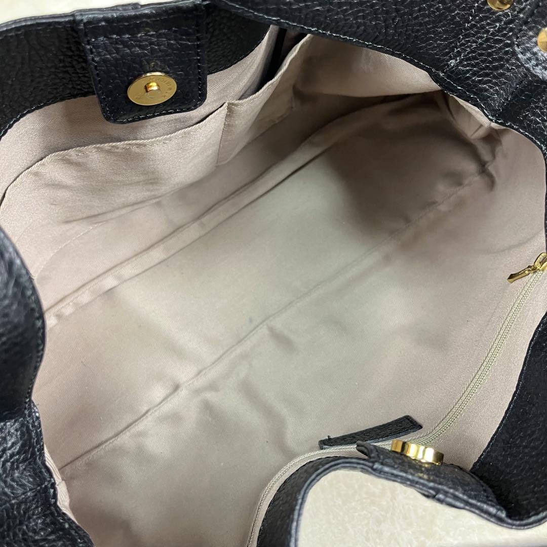 【極美品】 ATAO アタオ エルヴィ 2way ショルダーバッグ 黒 レザー