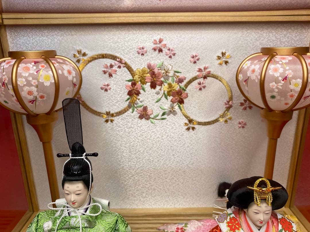 東京久月　雛人形親王飾り白木アクリルケース・間口約４１×奥行約３１×高さ約３１㎝