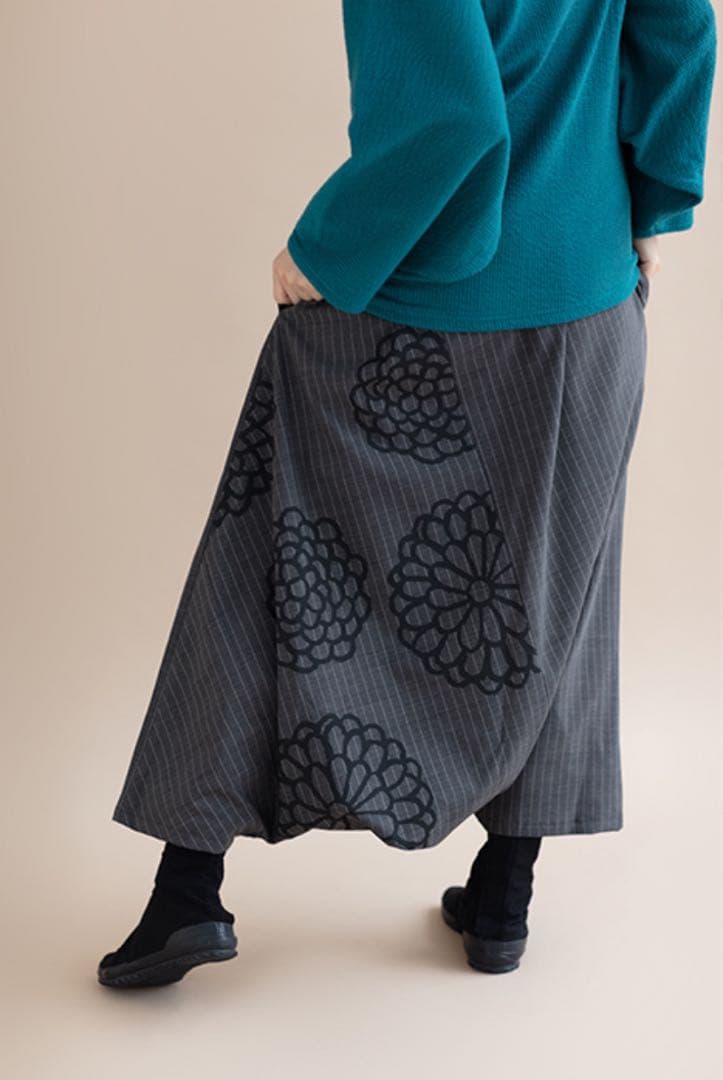 美品✨sou•sou(ソウソウ) 富士　京都　ストライプ　花柄　サルエルパンツM