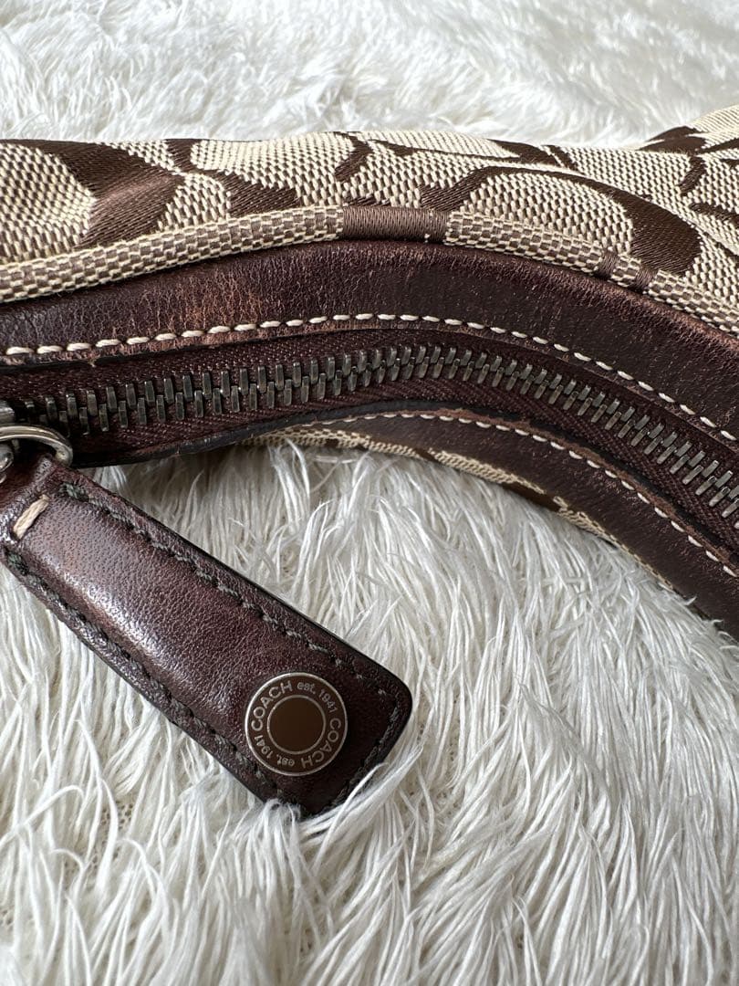 美品 COACH シグネチャー ホーボー ワンショルダー ショルダーバッグ