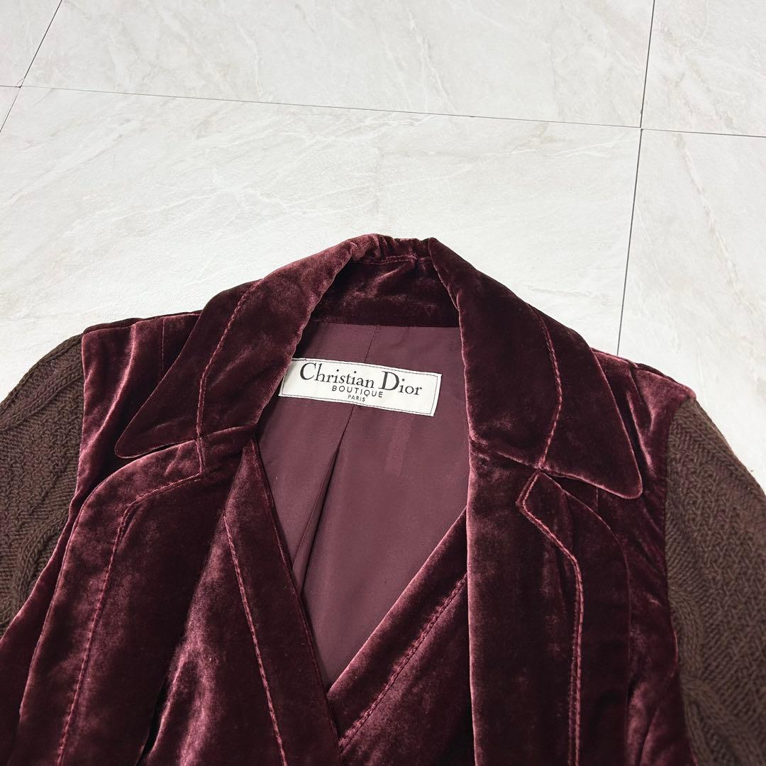 archive ディオール ガリアーノ期 ベロア ニット テーラードジャケット