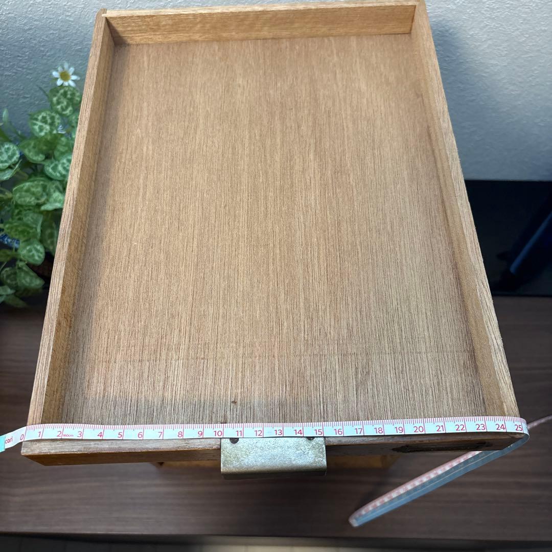 木製レターケース　引き出し　6段収納　昭和レトロ　書類入れ　小物入れ　書類ケース