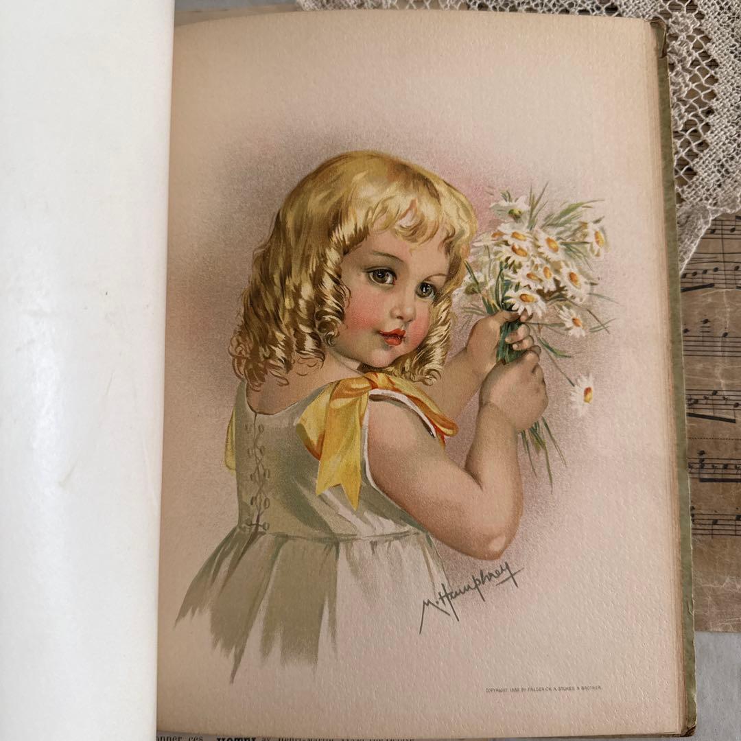稀少1888年アンティーク美しい挿絵の絵本　洋書　古書ジャンクジャーナル額装にも