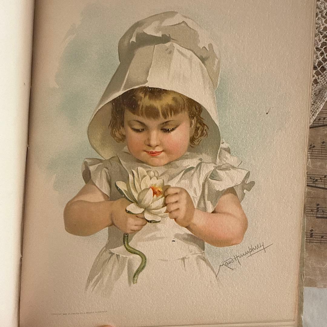 稀少1888年アンティーク美しい挿絵の絵本　洋書　古書ジャンクジャーナル額装にも