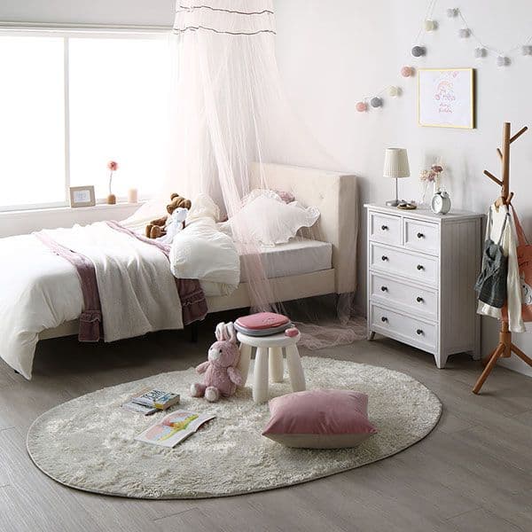 布張り すのこベッド シングル ポケットコイルマットレス付き モーブピンク組立品