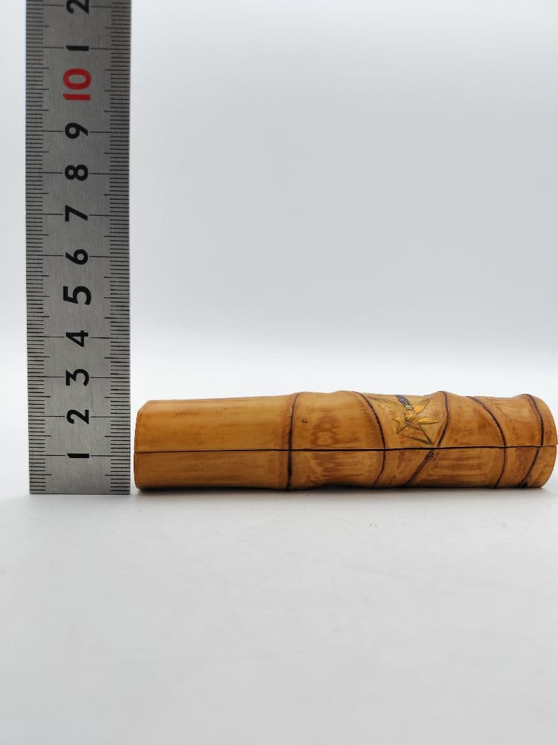 b346 香合 尺八 布袋 竹 吉田華正 木箱 茶道具 古物