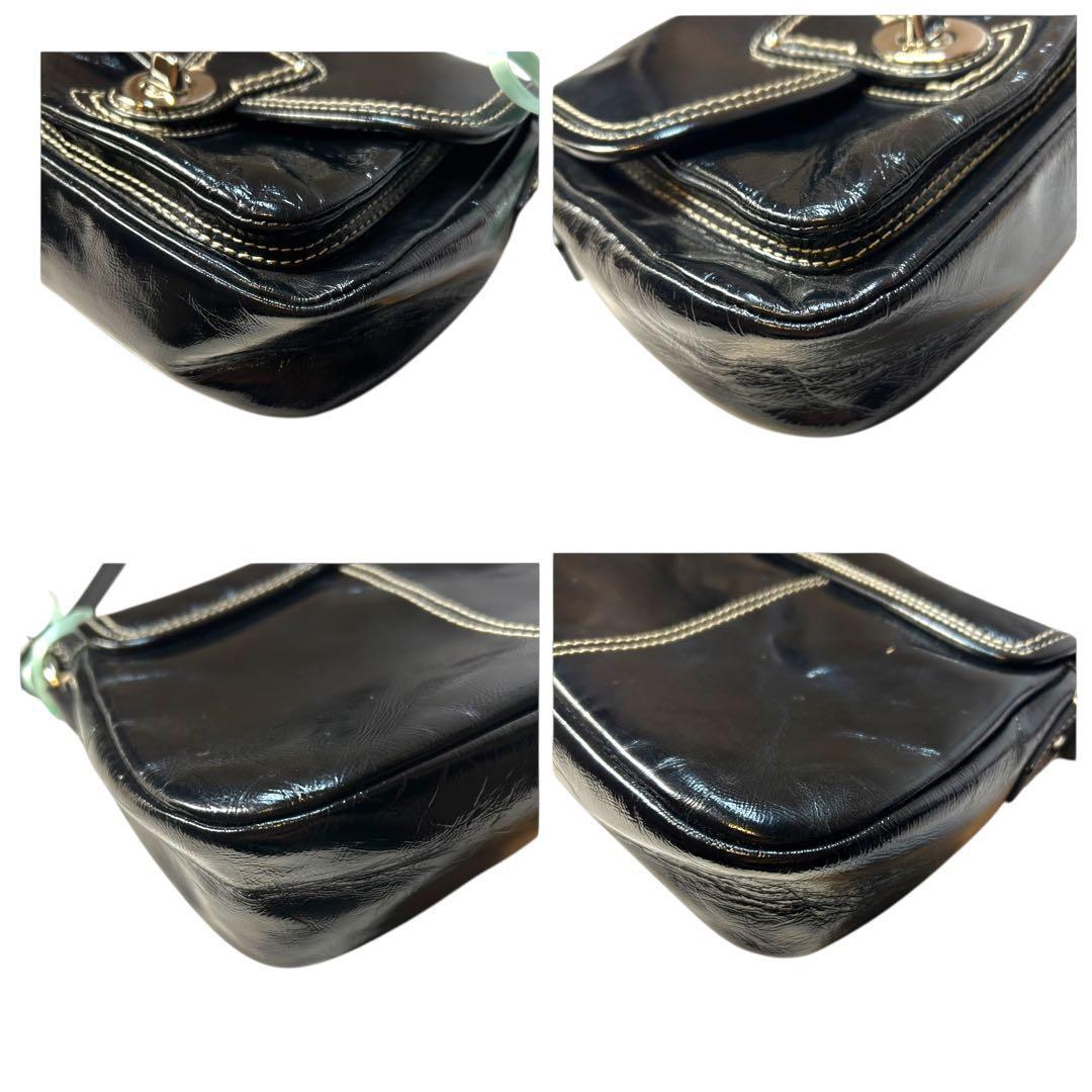 バッグ Coach Paten Leather Shoulder bag y2k BK