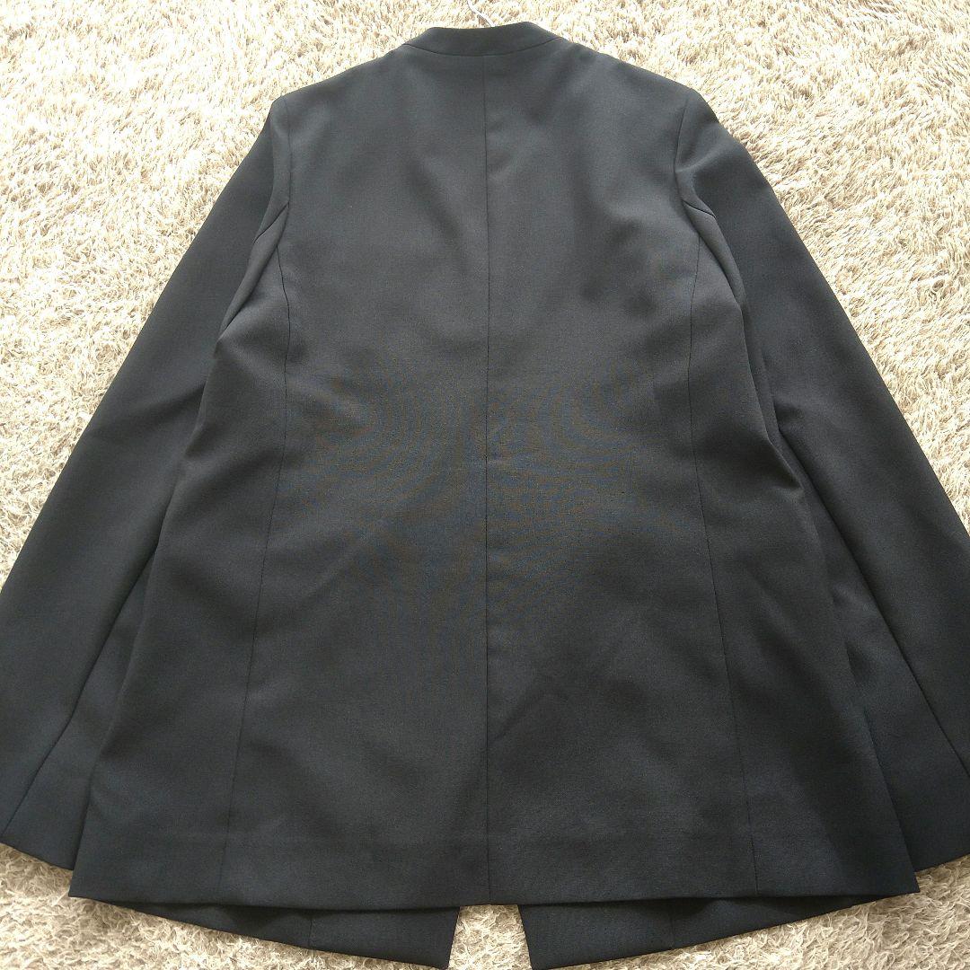 スピックアンドスパン ドライダブルクロスVカラージャケット 36 ノーカラー 紺