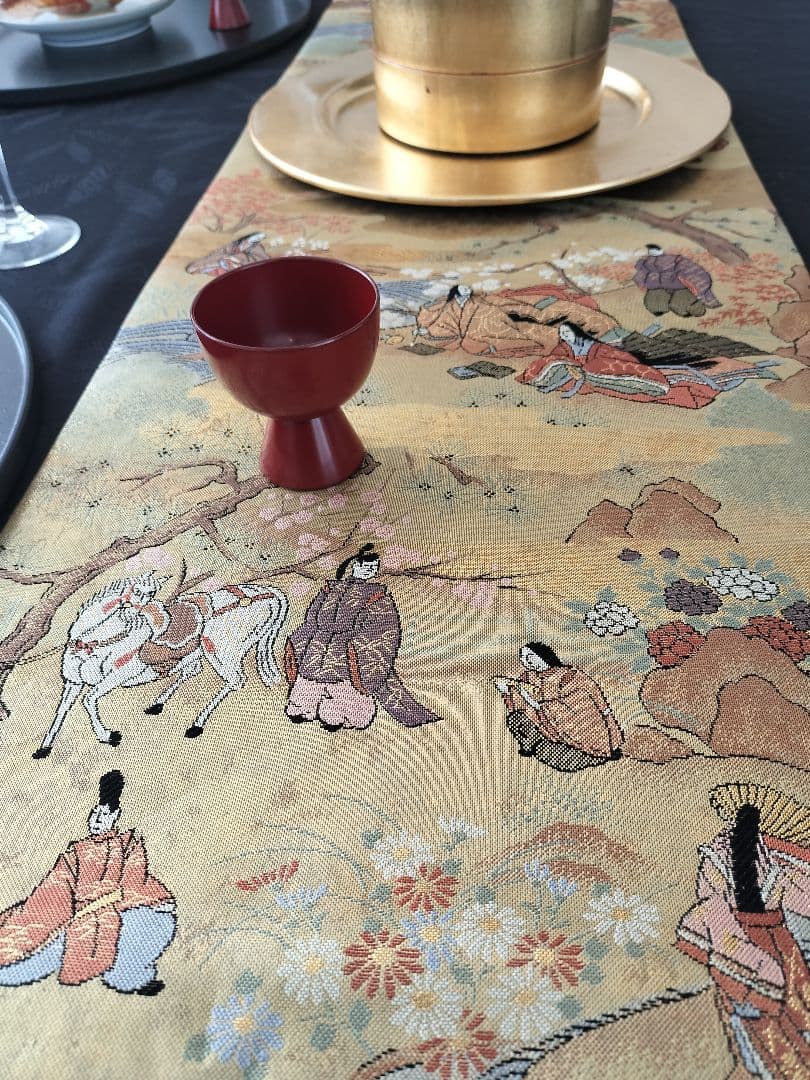 A876★逸品‼️全通帯‼️豪華刺繍‼️テーブルランナー2m12cm