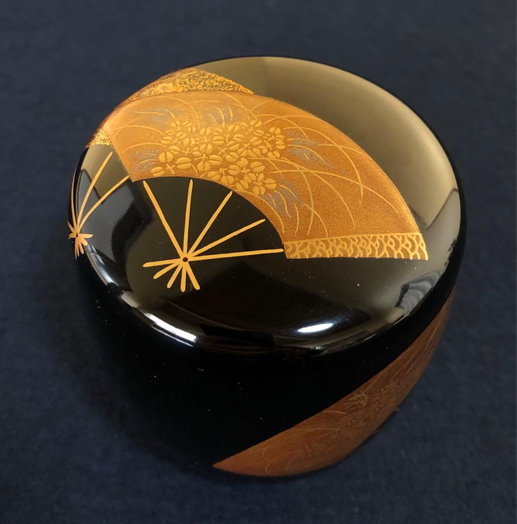 《R》茶道具 扇面 中棗 宗廣作 共箱　260109き2