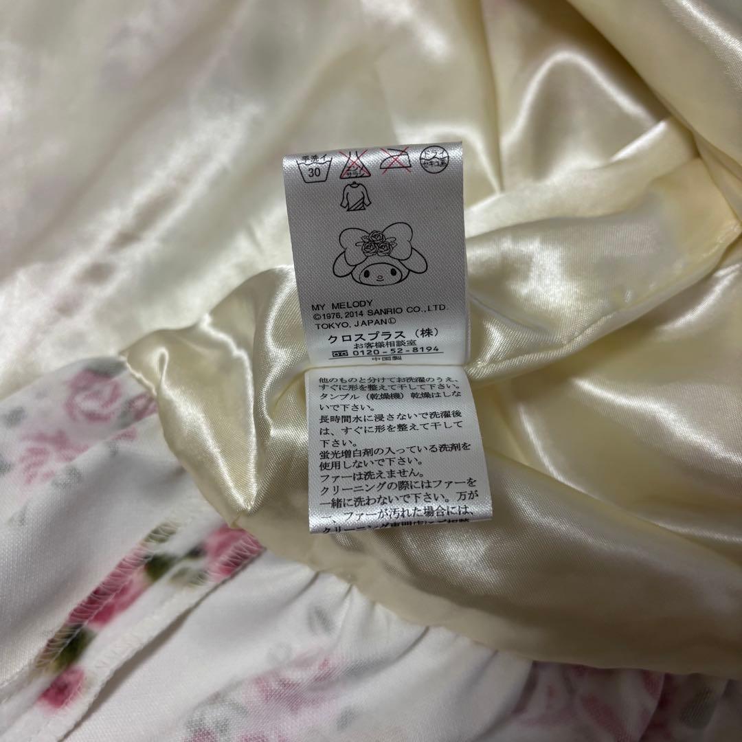 美品　LIZLISA リズリサ リズメロ 花柄　ファー付き　ケープコート　リボン