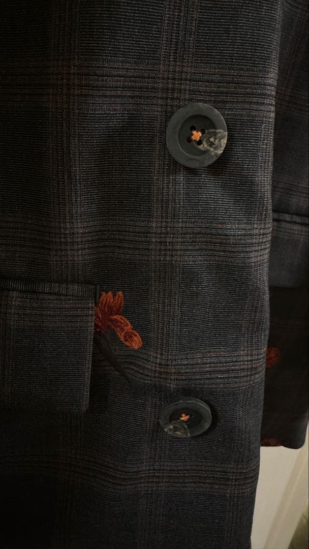 Ameri VINTAGE CHECK FLOWER PAPA JACKET 赤