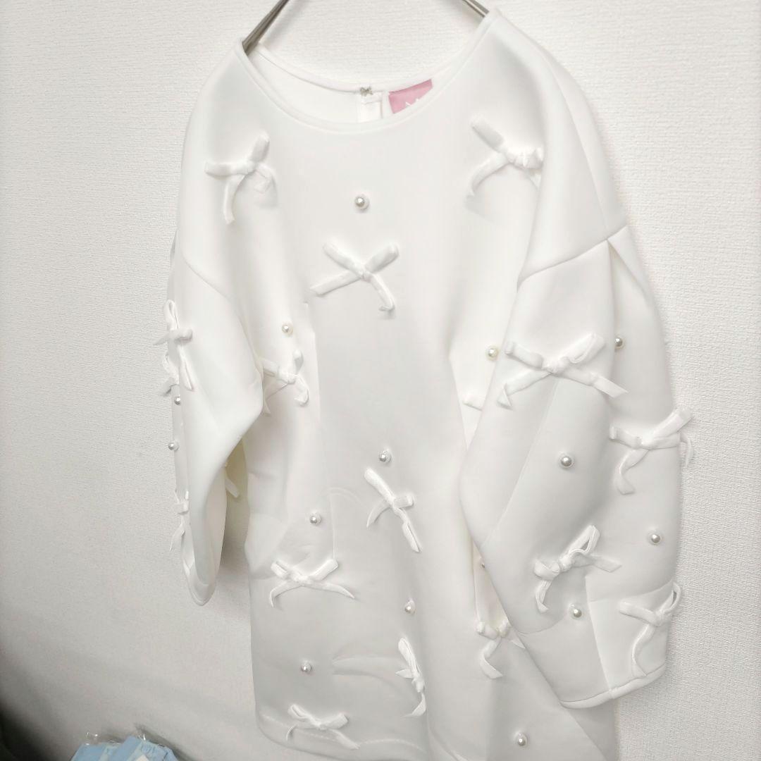 新品タグ付き　chesty × Ayano ベロアリボンパールワンピース