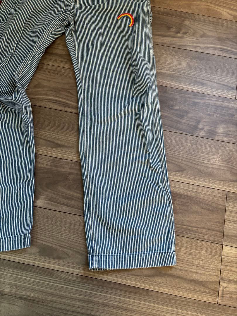 ビンテージヒステリックグラマーヒッコリーオーバーオール刺繍ワッペンストライプ