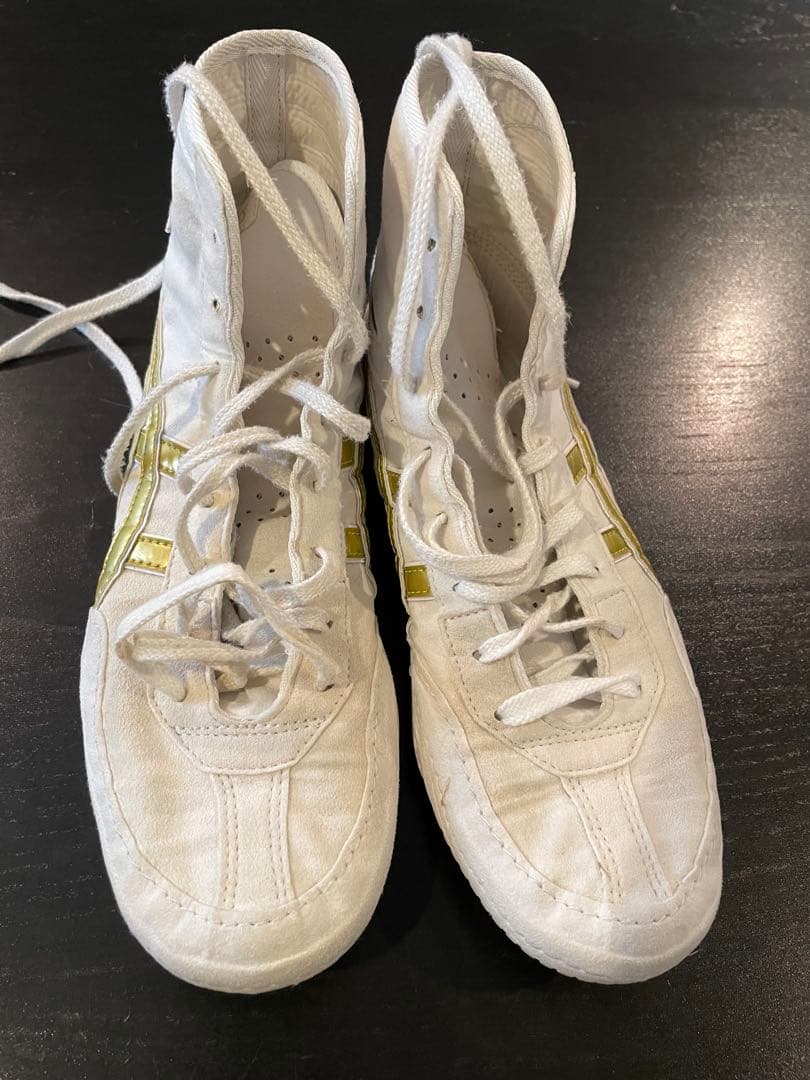 ASICS リングシューズ ホワイト/ゴールド