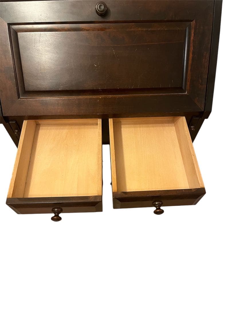 北海道民芸家具 ライティング　ビューローデスク 机 収納 和モダン 定価約35万