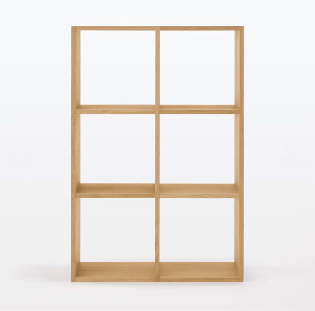 【美品】無印良品 スタッキングシェルフ オーク材 3段×2列