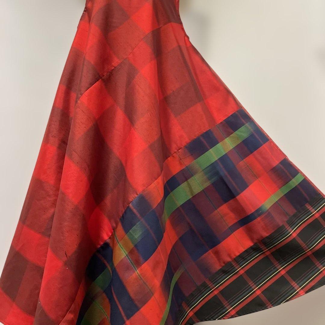 着物ワンピーステントラインマキシ丈《14》紬や大島紬等《7マルキ含む》M〜L