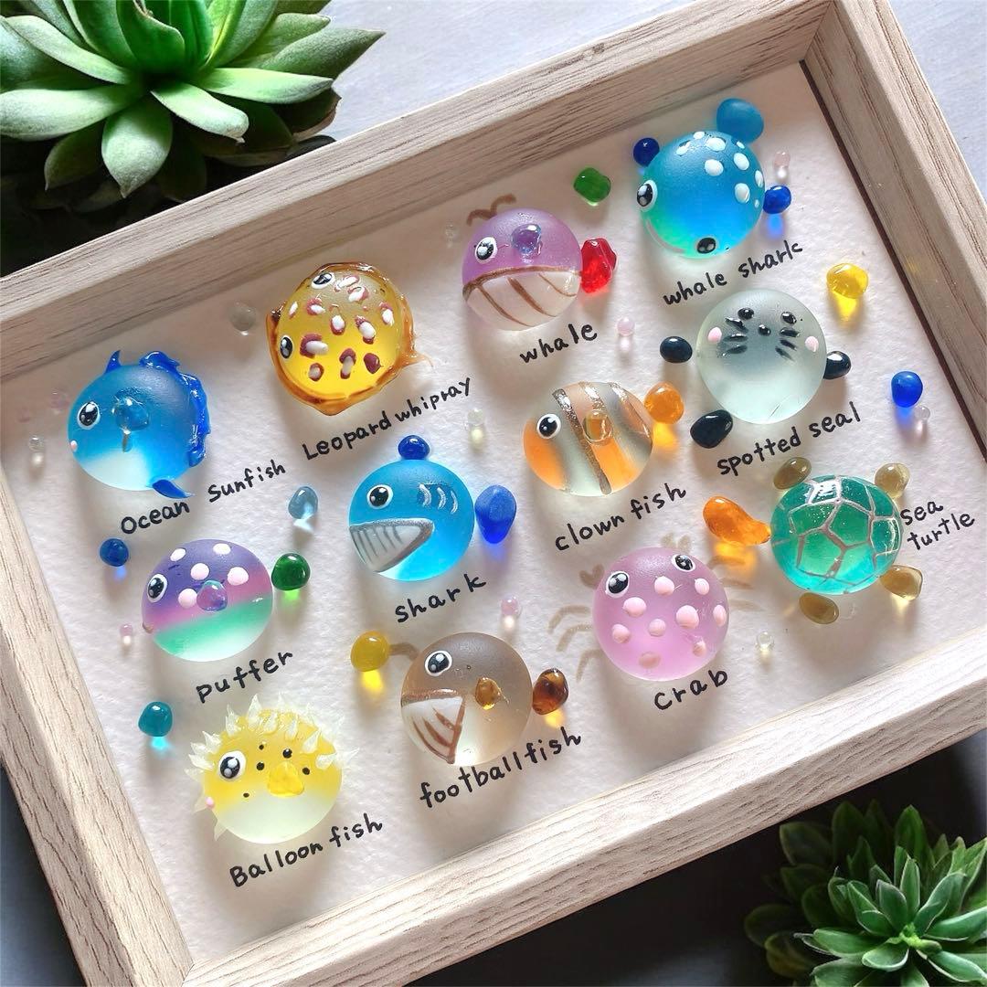 inuinu様　①②シーグラスアート　水族館　アクアリウム