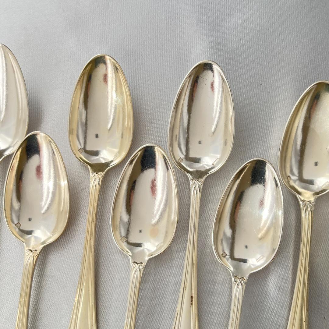 【仏蘭西】 レリーフ コーヒースプーン 12本【シルバープレート】アールヌーボー