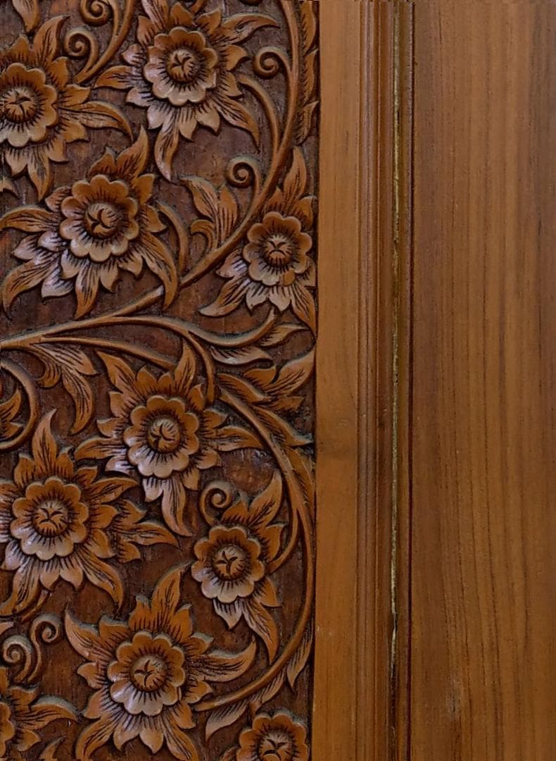 木製 アンティーク チーク材 バーカウンター キッチンカウンター ワインラック