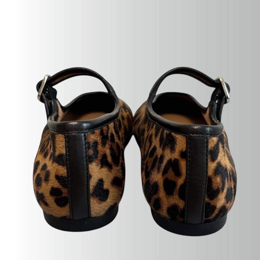 【オディットエオディール】レオパード メリージェーン フラットシューズ ヒョウ柄