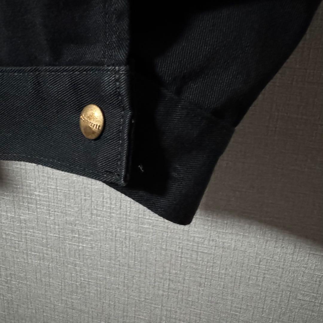 希少2XL★Carhartt カーハート カバーオールブルゾン 金ボタン 黒