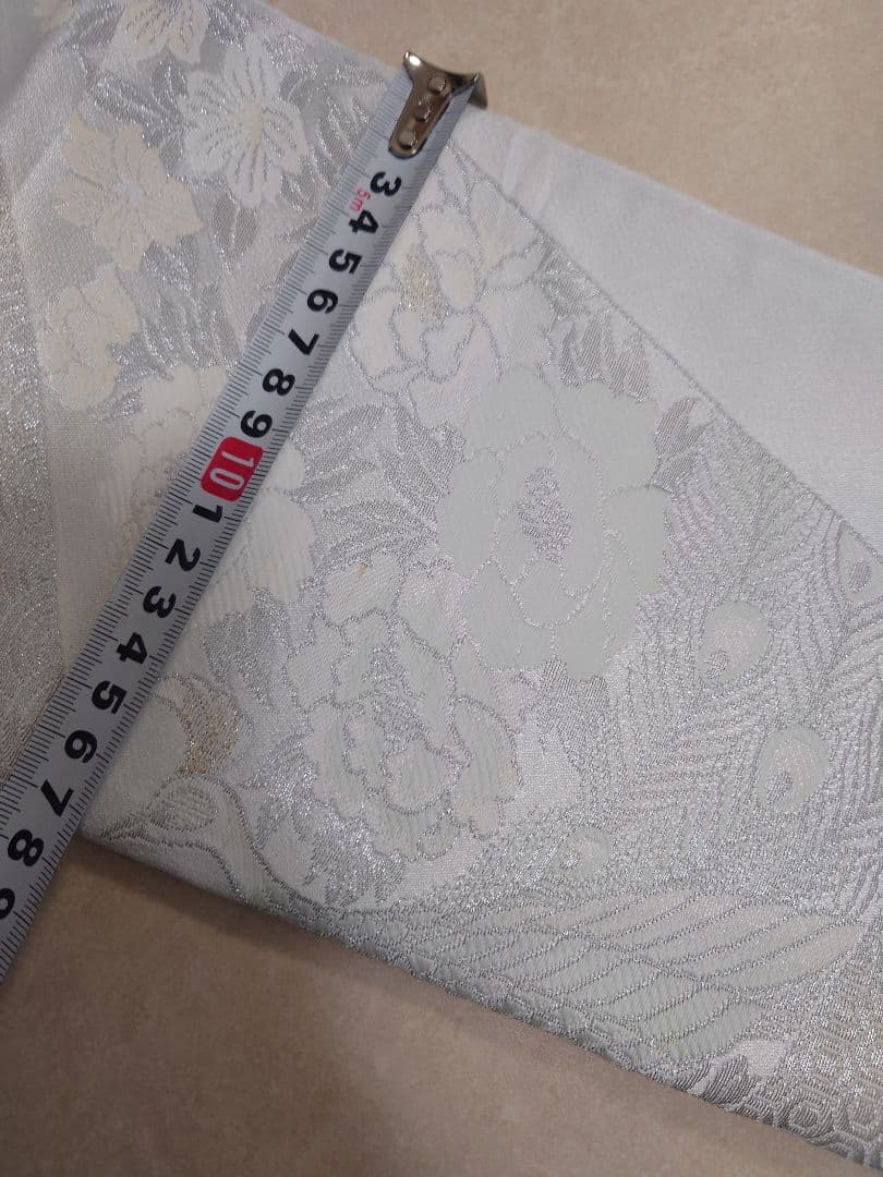 七五三　ハーフ成人式　ジュニア帯　大人用袋帯からの作り帯　1点物　銀白系