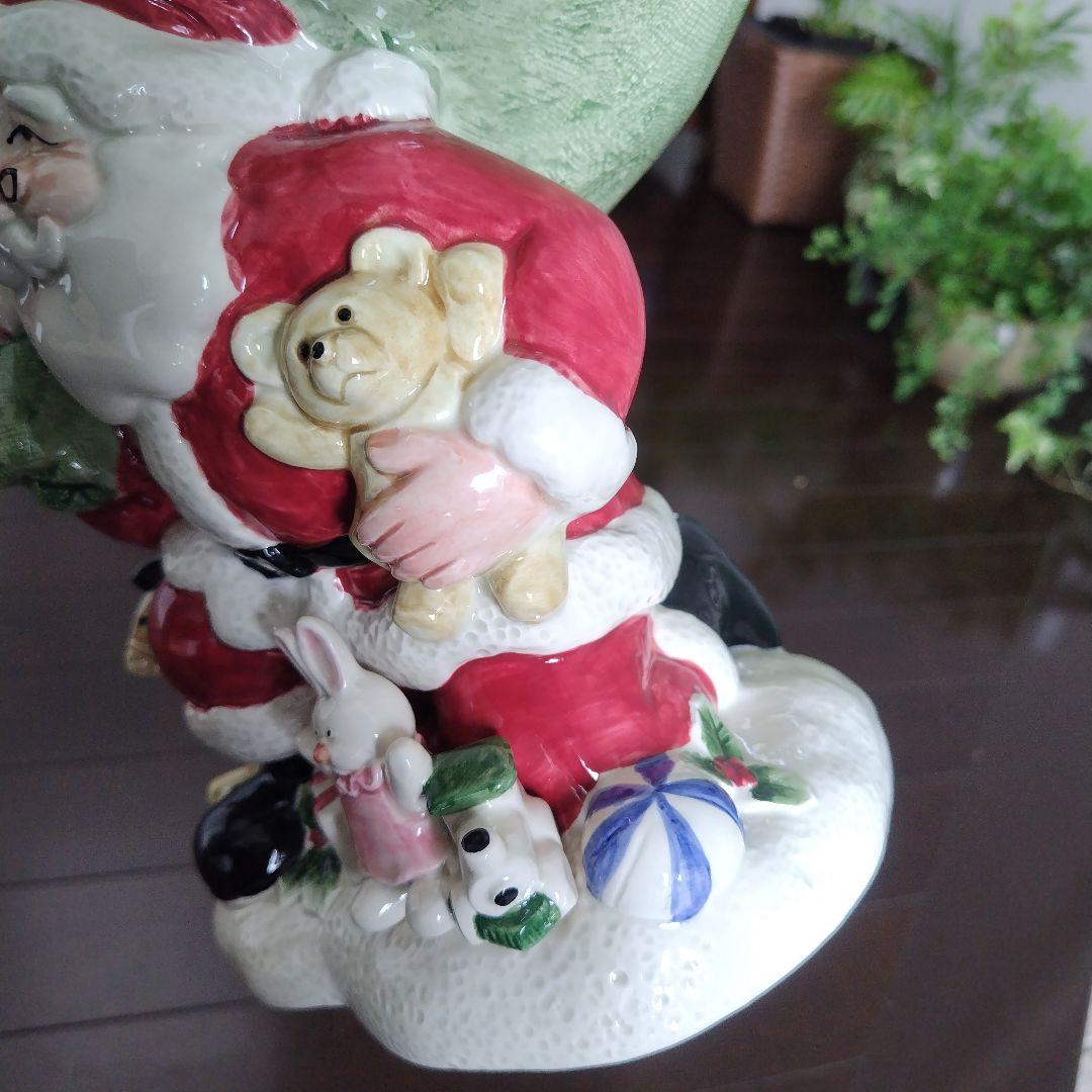 美品です！レア 海外アンティーク 陶器 サンタクロース コンポート皿 レトロ